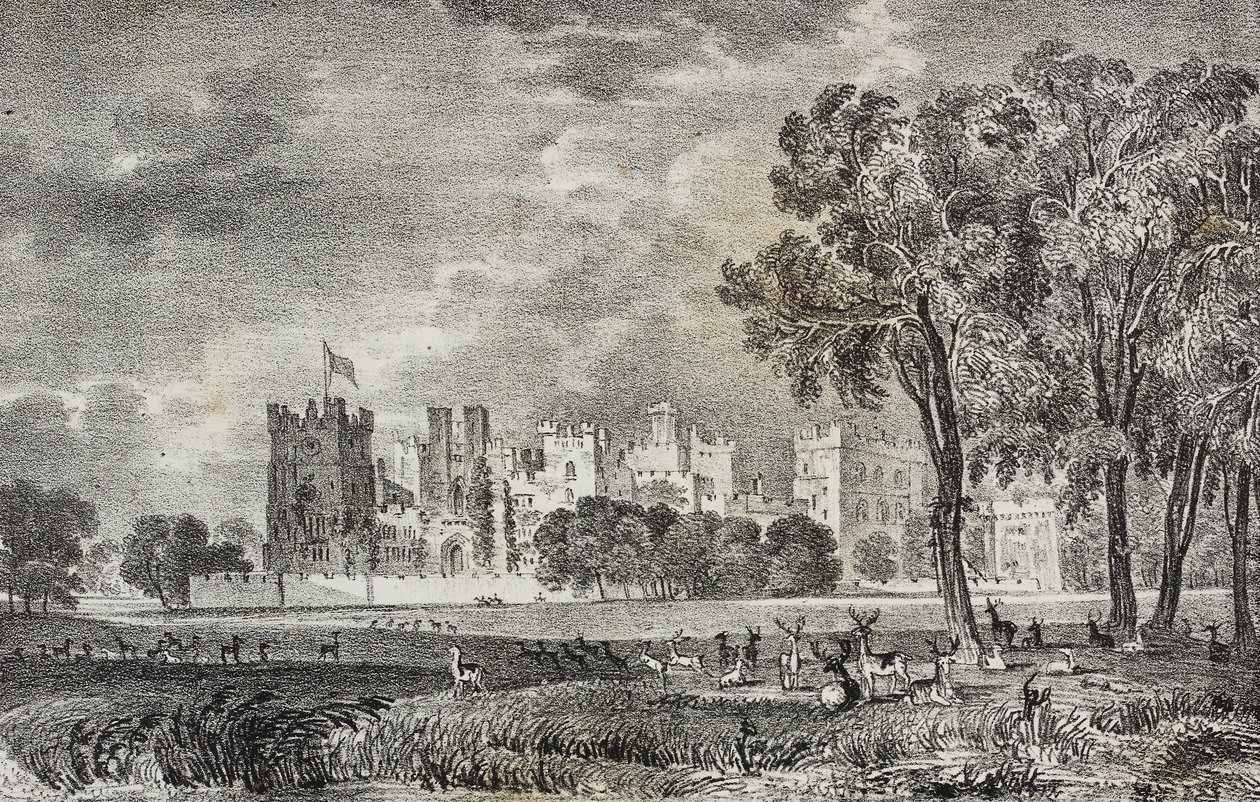 Raby Castle, Durham, Inglaterra, Reino Unido, litografia de Salvatore Puglia de Poliorama Pittoresco, n 42, 27 de maio 作： サルヴァトーレ・プーリア