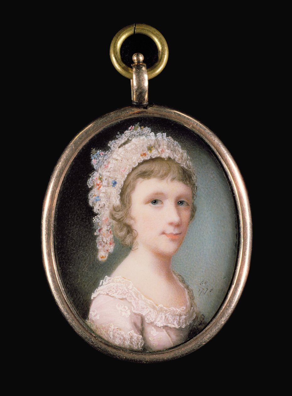 若い女の子、1775（ヴェラムのトイレ） 作： サミュエル・コート