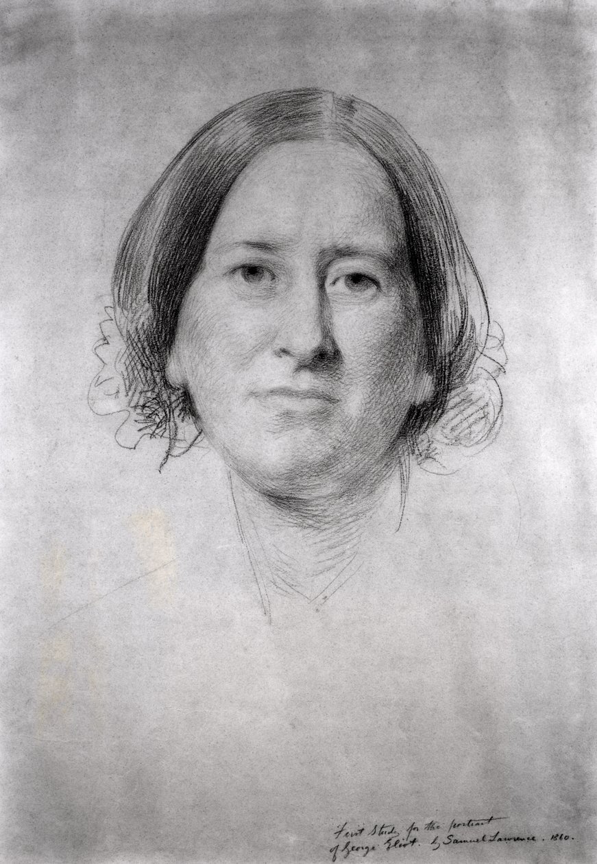 ジョージ・エリオットの肖像に関する最初の研究（メアリー・アン・エヴァンス）（1819-1880）1860 作： サミュエル・ローレンス