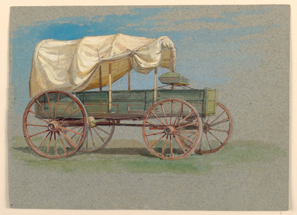 図面、幌馬車、1870-80年