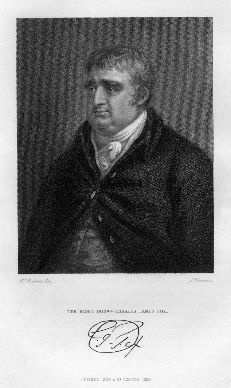 チャールズジェームズフォックス1749〜1806年、ホイッグ党員、1830年。 作： サミュエル・フリーマン