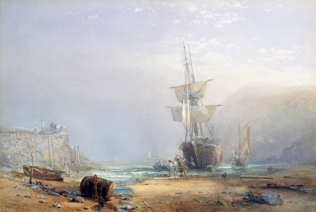 1853年、デボンの海岸のかすんでいる朝 作： サミュエル・フィリップス・ジャクソン