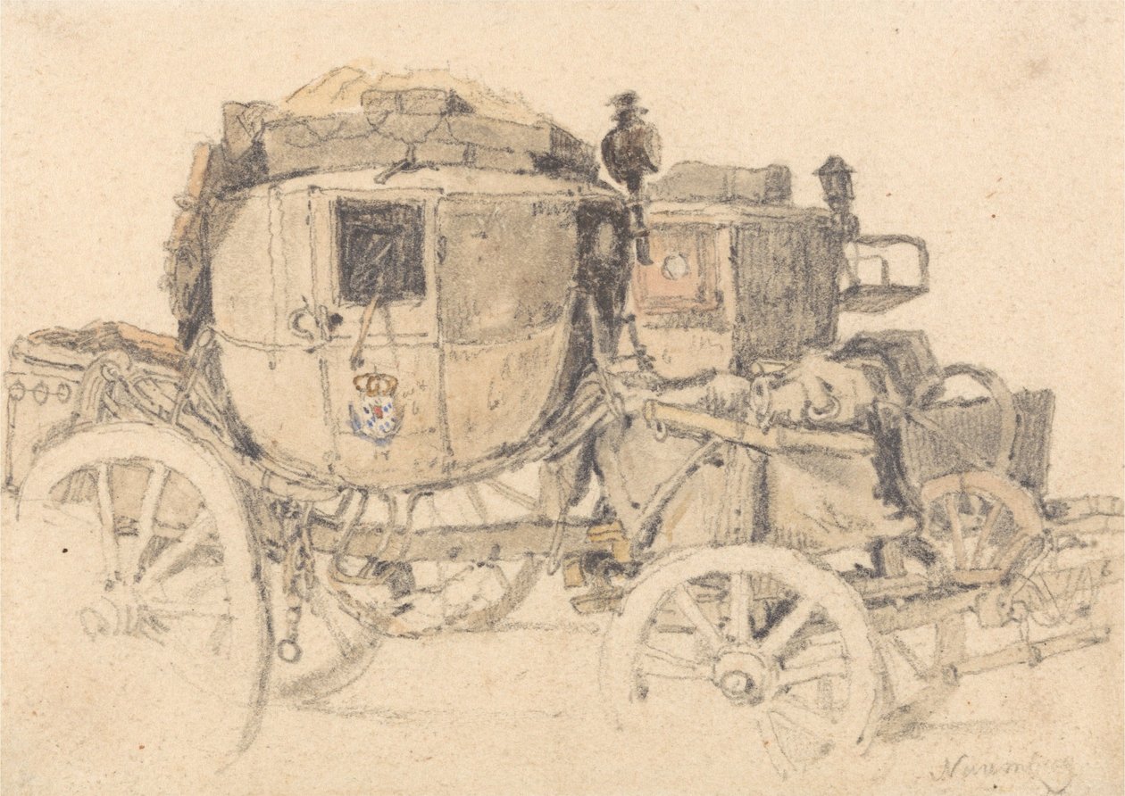 駅馬車、側面図：ニュルンベルク 作： サミュエル・プラウト