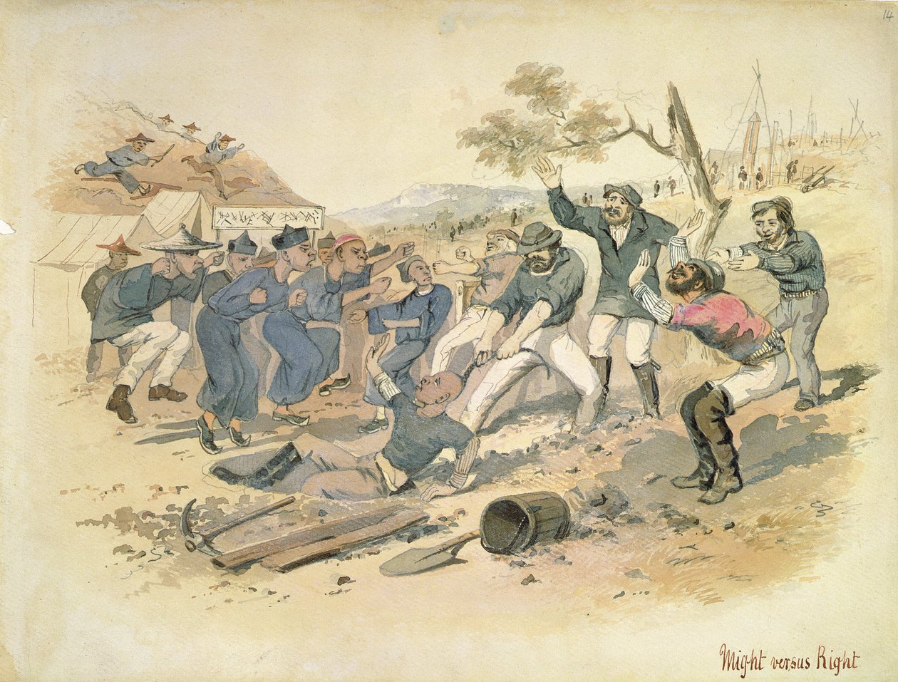 権利対権利、1861年頃（水彩画） 作： サミュエル・トーマス・ギル