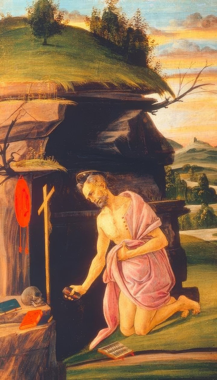 砂漠の聖ヒエロニムス 作： Sandro Botticelli