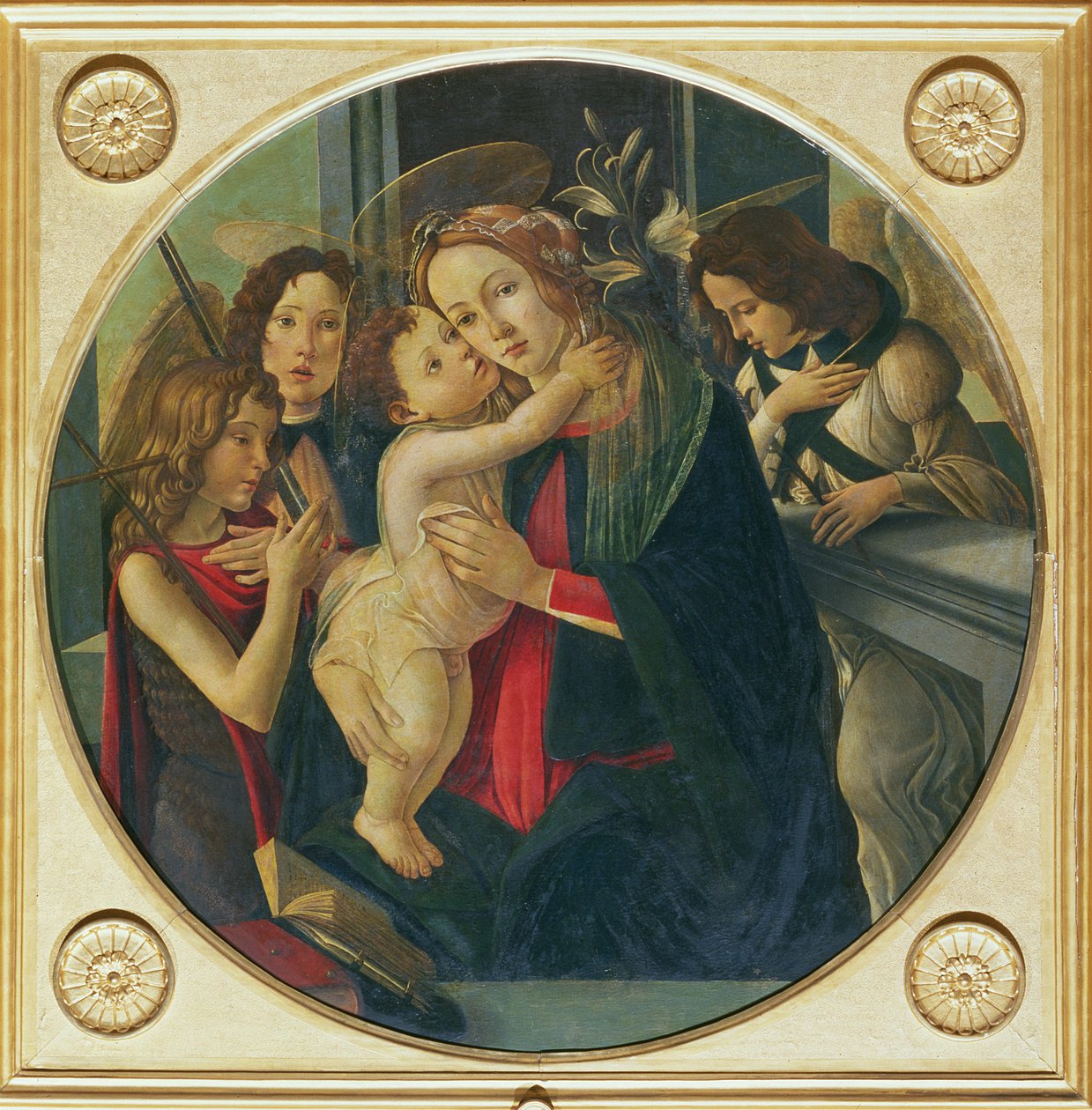 マドンナと洗礼者ヨハネの子 作： Sandro Botticelli