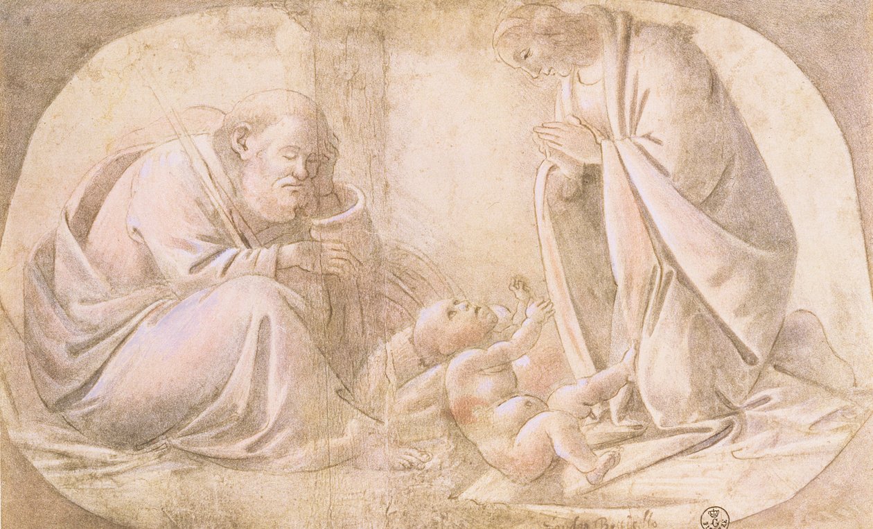 キリスト降誕（ペンとインク、ガッシュ） 作： Sandro Botticelli