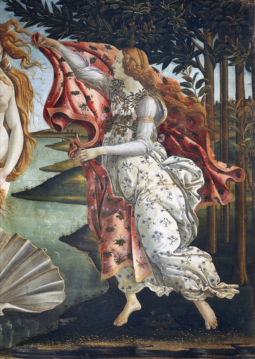 ヴィーナスの誕生 (部分) - キャンバスにテンペラ 作： Sandro Botticelli