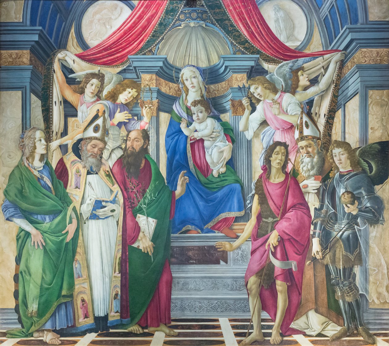 マドンナとチャイルドが聖人と共に即位 作： Sandro Botticelli