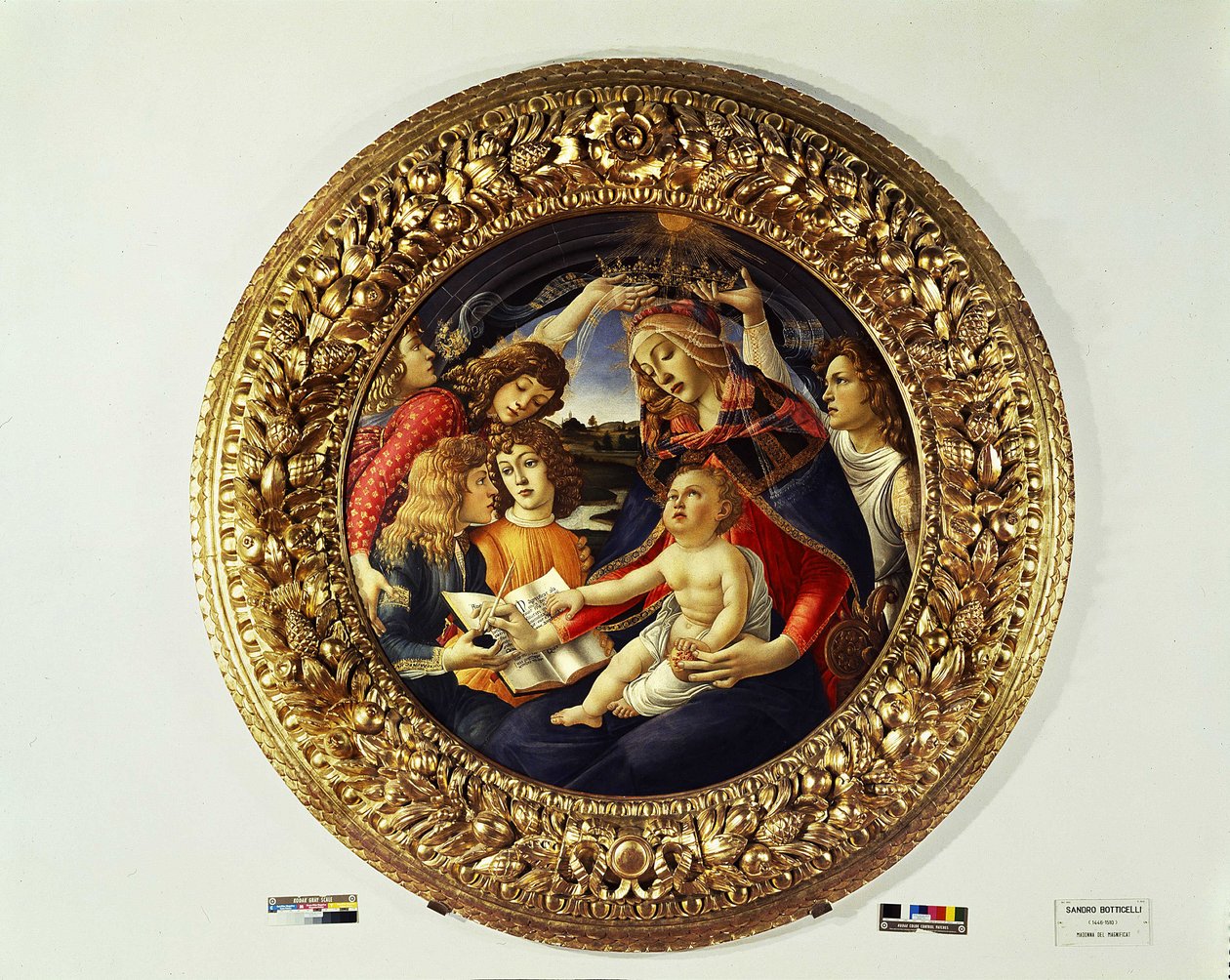 マグニフィカトの聖母と5人の天使（トンド） - 1481-1483年 作： Sandro Botticelli