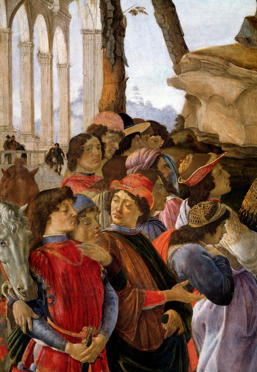 マギの崇拝、細部 作： Sandro Botticelli