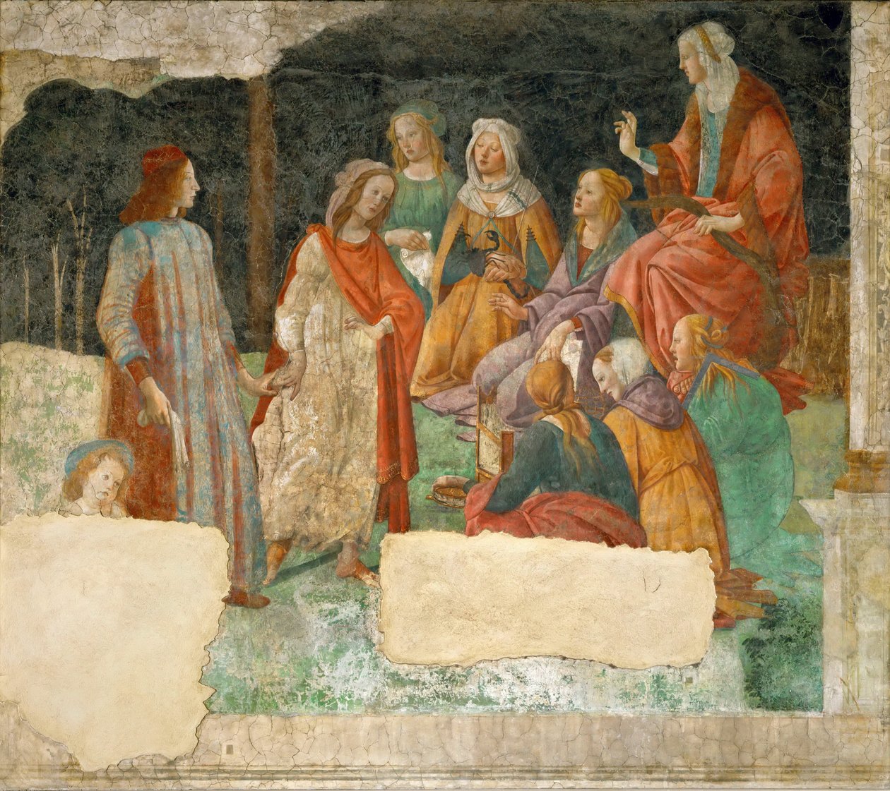 7つの教養、1484-1486に導入されている若い男 作： Sandro Botticelli