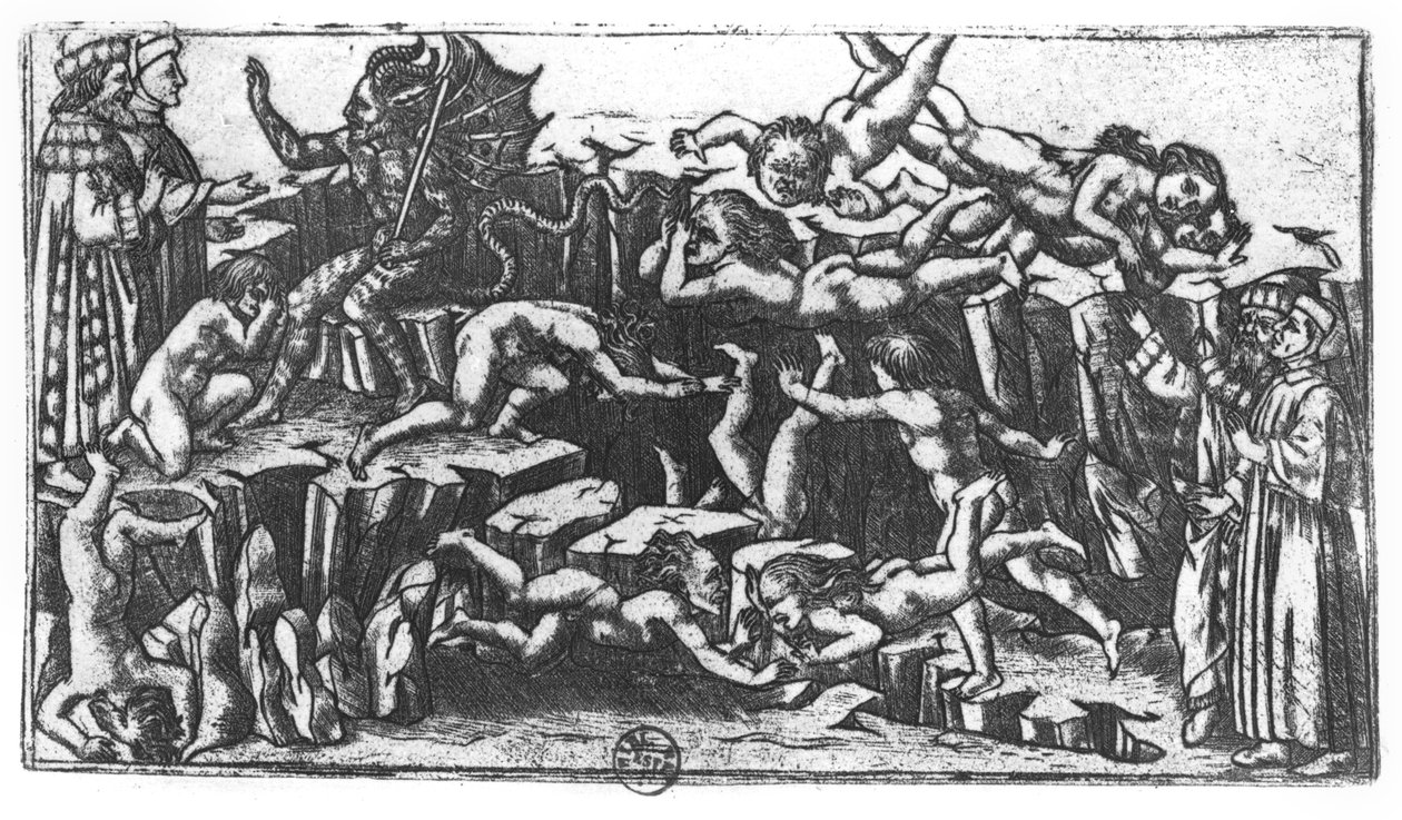 地獄、ダンテアリギエーリ作「神の喜劇」（1265-1321） 作： Sandro Botticelli