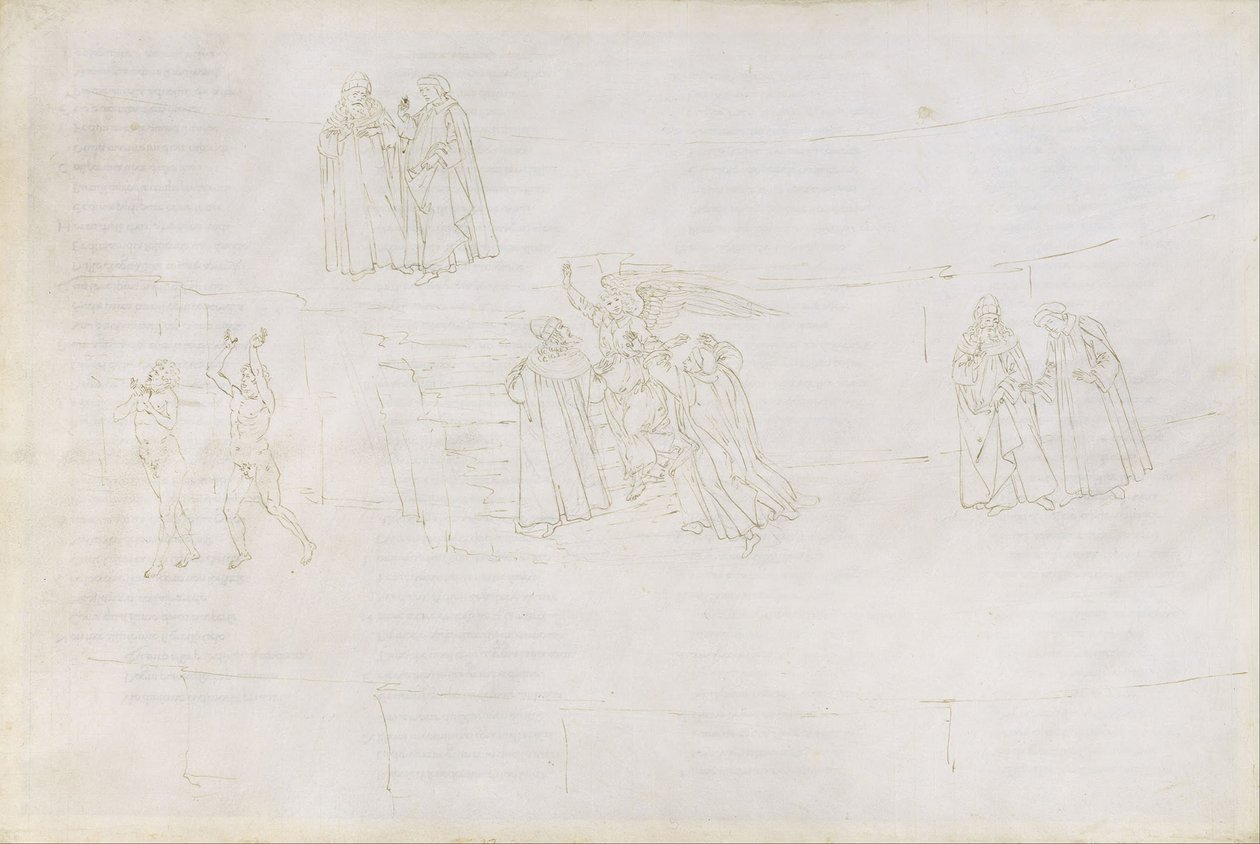 Dante Alighieri Purgatorio 17、1480-1490による「神の喜劇」のイラスト 作： Sandro Botticelli