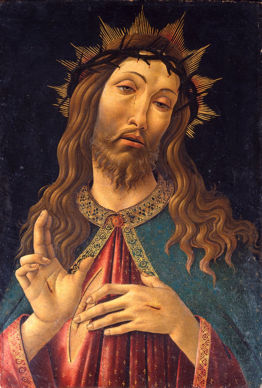 イタリア語  Vir dolorum (Cristo benedicente) 嘆きの人 作： Sandro Botticelli