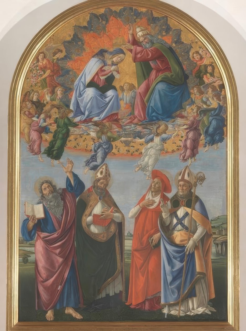 4人の聖人とマリアの戴冠式 作： Sandro Botticelli