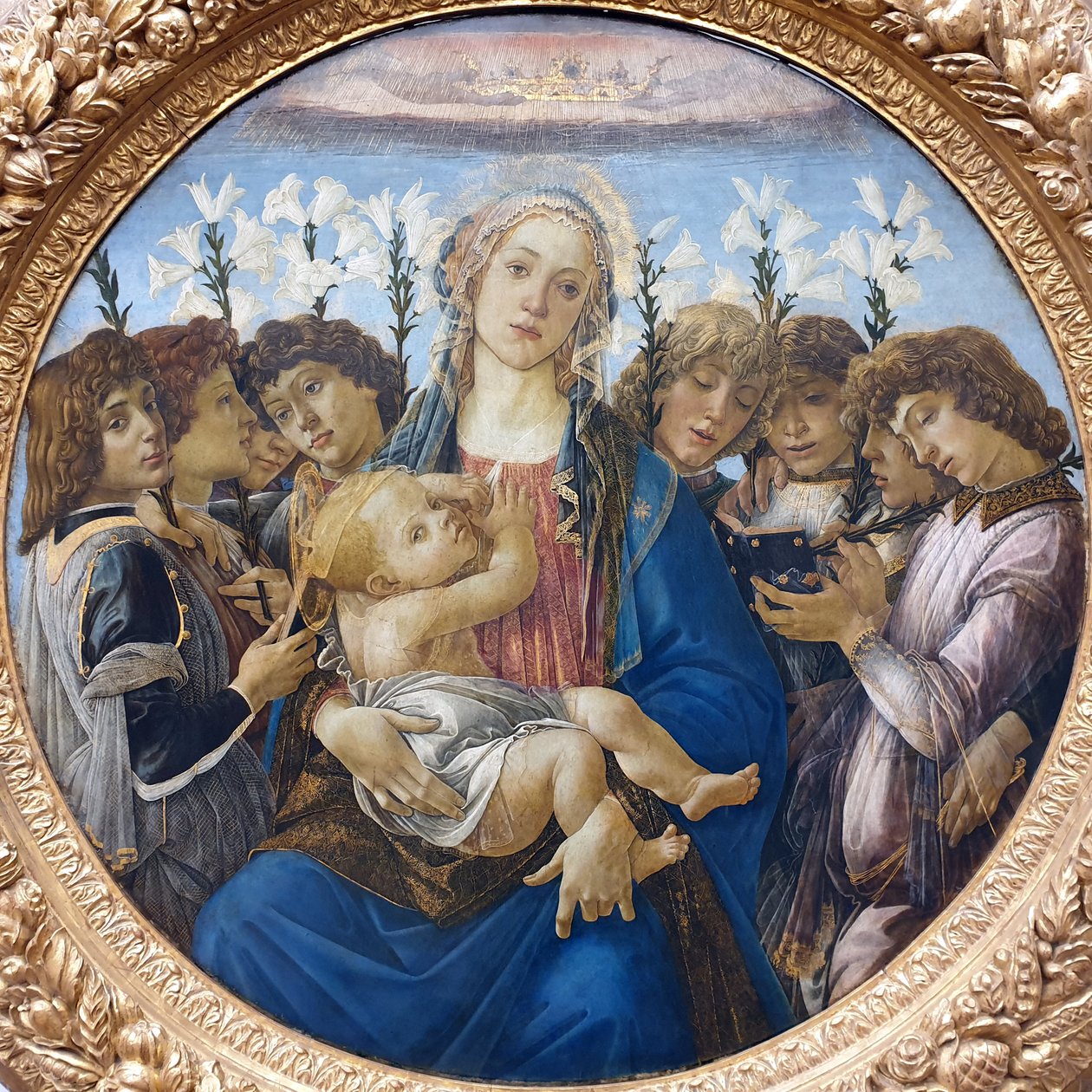 幼子を連れたマリアと天使の歌声 作： Sandro Botticelli