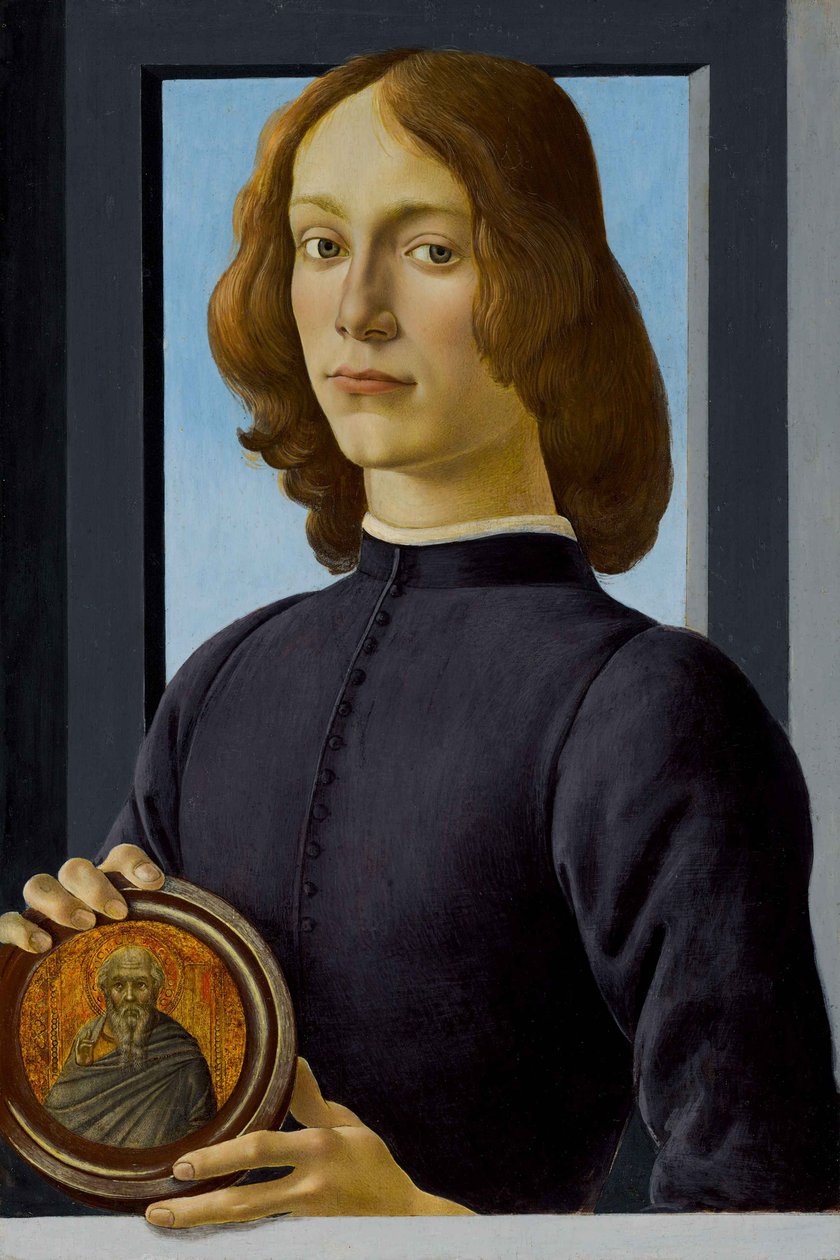 メダルを持つ青年の肖像 作： Sandro Botticelli