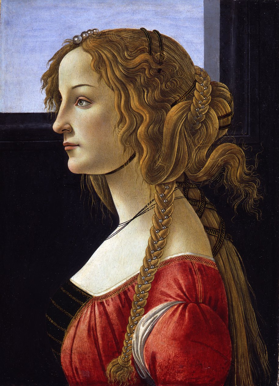 若い女性の横顔の肖像Simonetta Vespucci、ca 1476 作： Sandro Botticelli