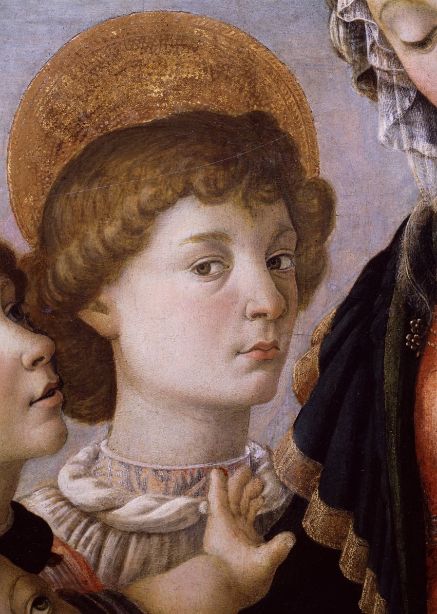 聖母子の聖ヨハネ（木のテンペラ） 作： Sandro Botticelli