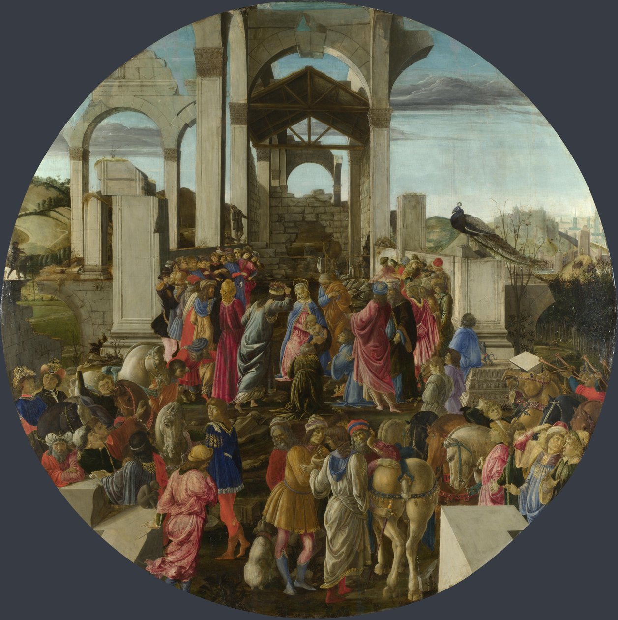 王家の礼拝、ca 1470-1475 作： Sandro Botticelli