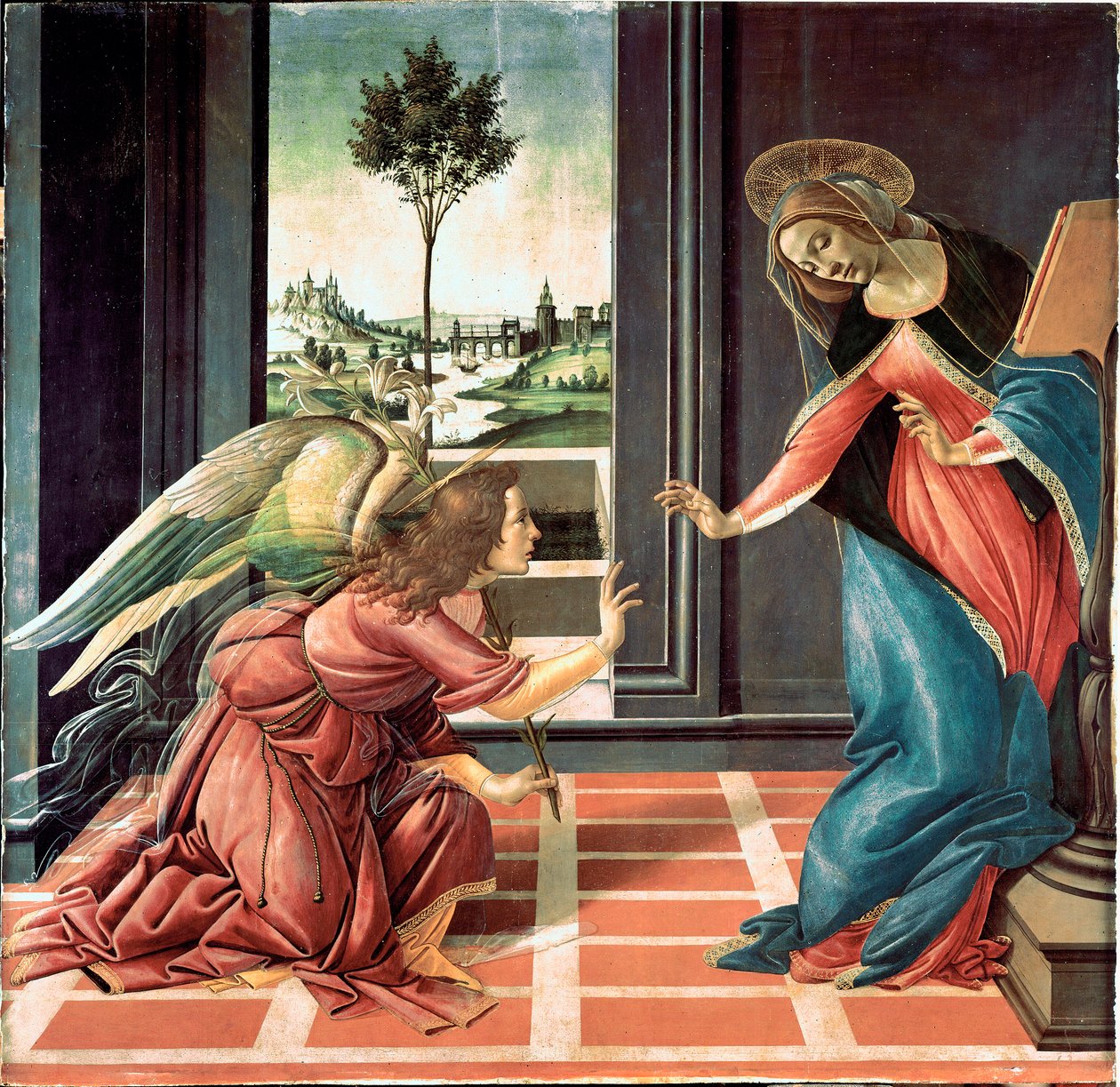 セステッロの受胎告知、1489年 作： Sandro Botticelli