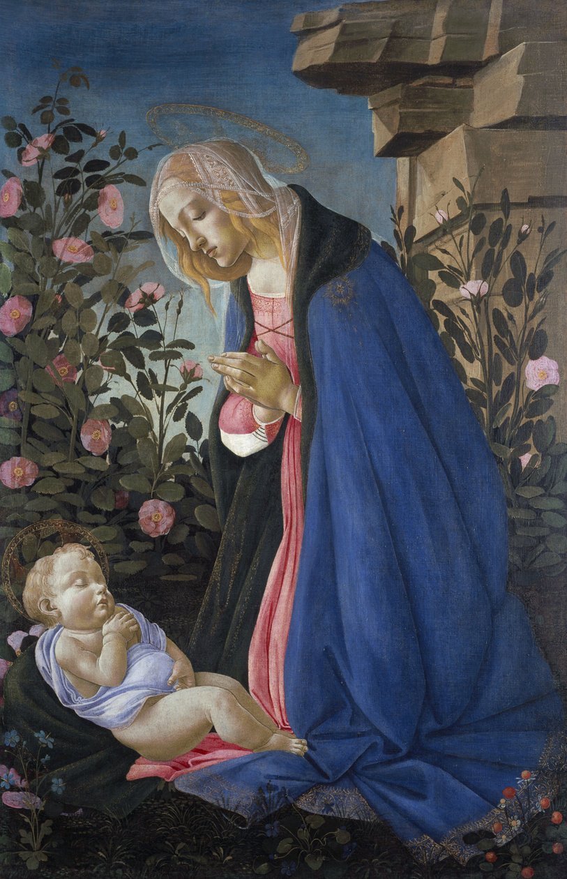 眠るキリストの子を慕う聖母 作： Sandro Botticelli