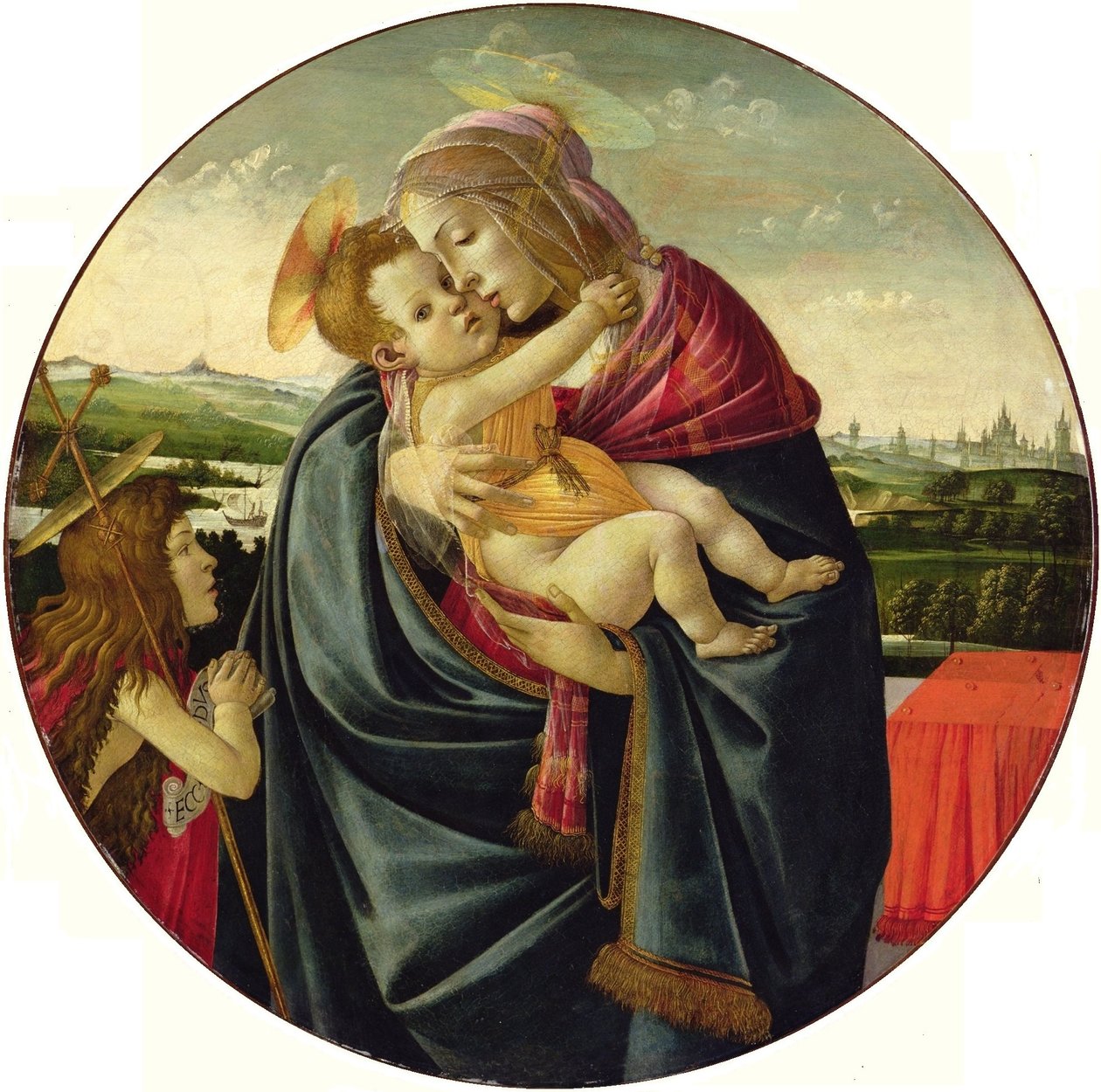 聖ヨハネ・バプティストを伴う聖母と幼子 作： Sandro Botticelli