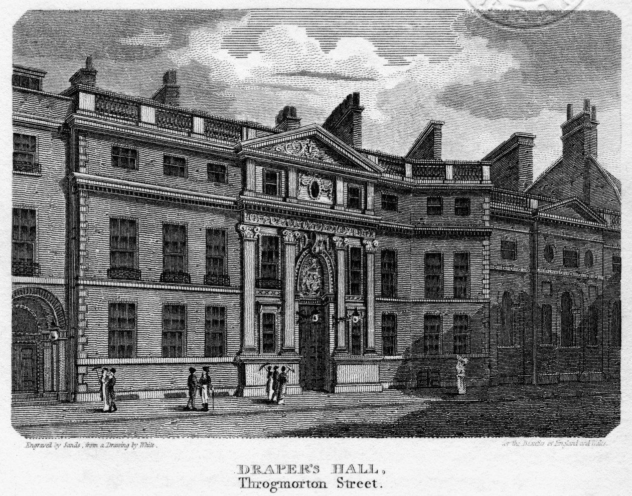 ドレイパーズホール、スログモートンストリート、ロンドン市、1812年。 作： サンズ