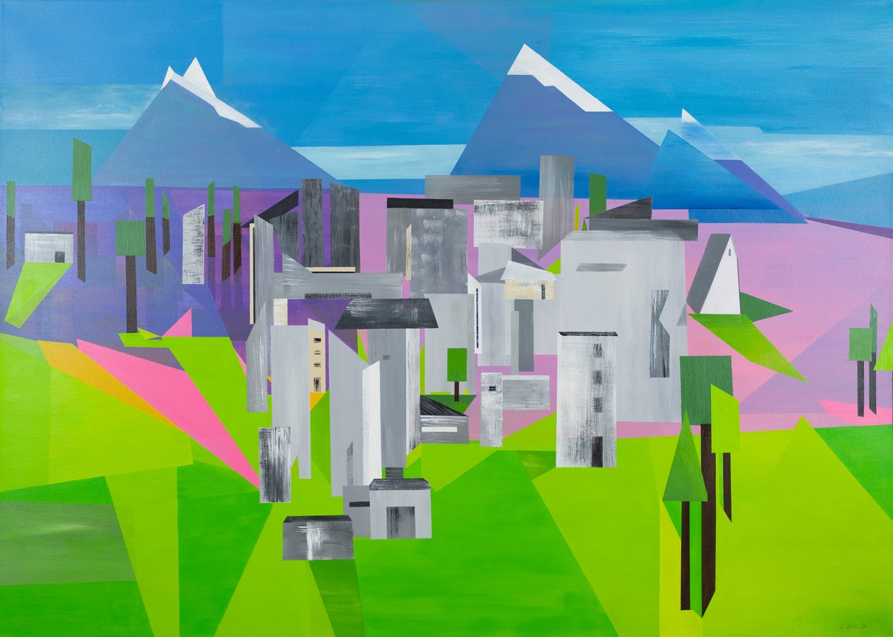 街の夏、2020年（キャンバスにアクリル画） 作： 