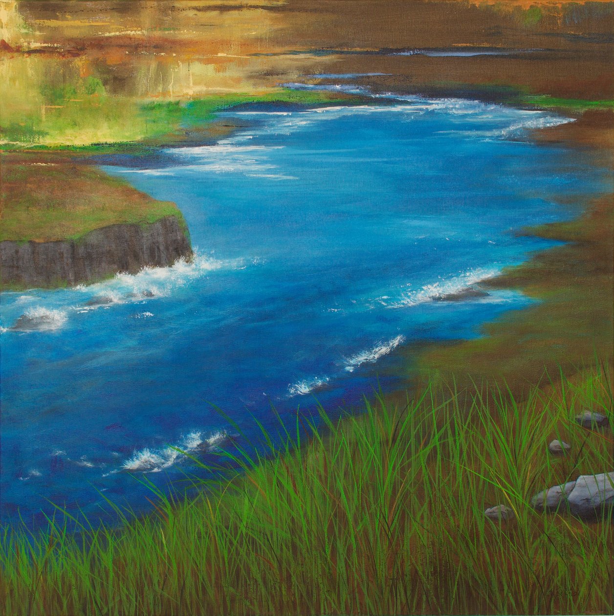 水辺の小道、2021年（キャンバスにアクリル画） 作： 