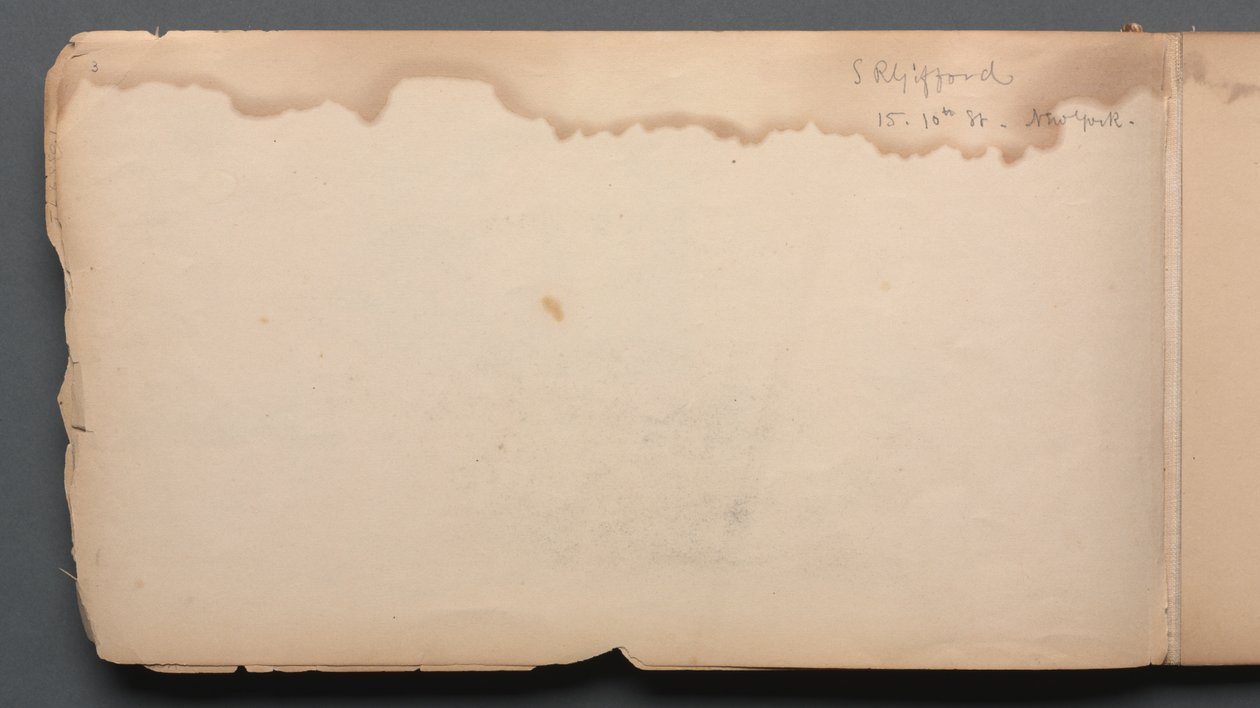 スケッチブック、03ページ：SR Gifford 15 10th Street New York、1859。 作： サンフォードロビンソンギフォード