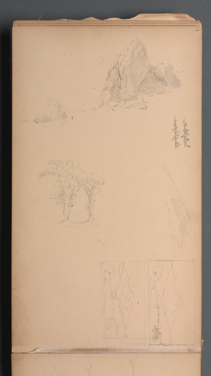 スケッチブック、09ページ：Mountians and Rocks、1859年。 作： サンフォードロビンソンギフォード