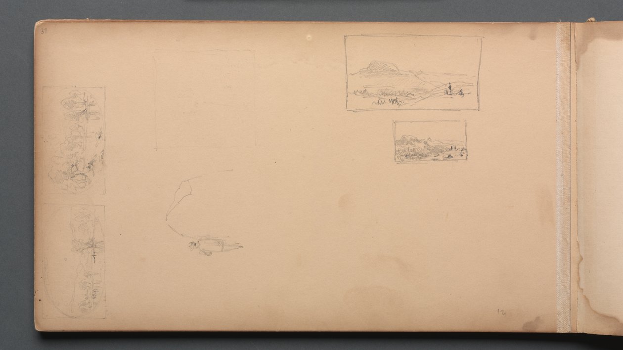 Sketchbook、page 37：Maine Landscape Vignittes、1859。 作： サンフォードロビンソンギフォード