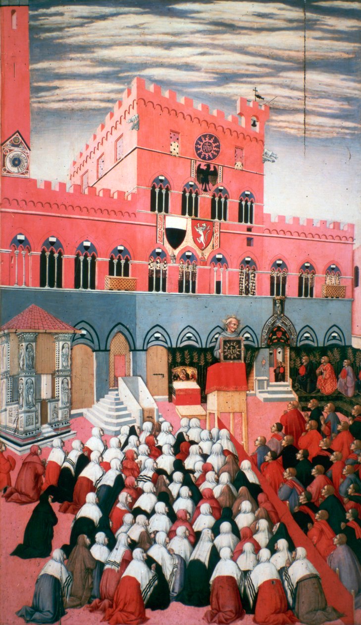 サンバーナーディーノの説教、c1426-1481 作： サノ・ディ・ピエトロ