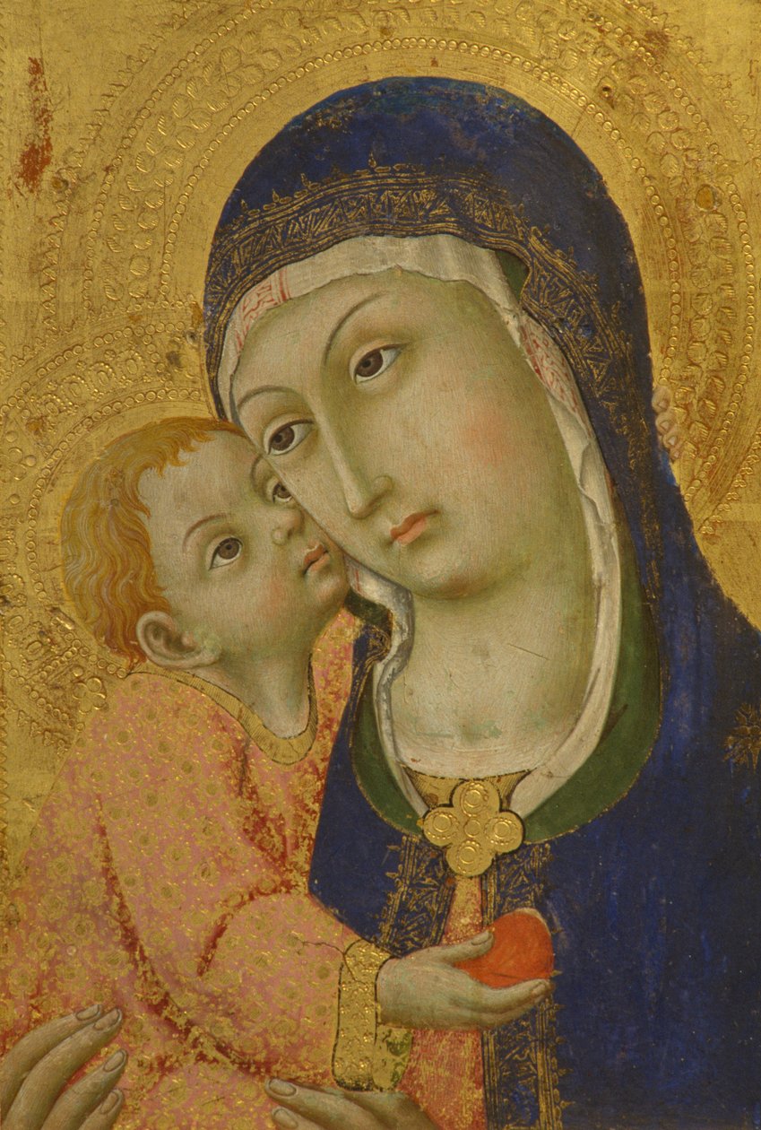 サノ・ディ・ピエトロ（1406-1481）作「子連れの聖母 作： サノディピエトロディメンシオピエトロ