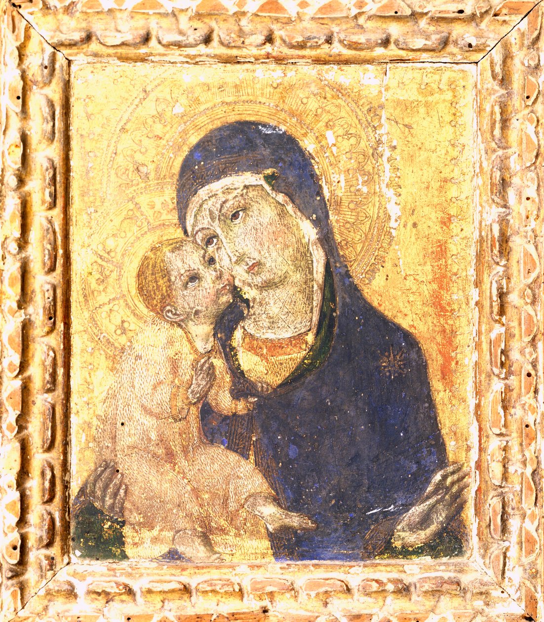 サノ・ディ・ピエトロ（1406-1481）の「子連れの聖母」 15世紀後半 作： サノディピエトロディメンシオピエトロ