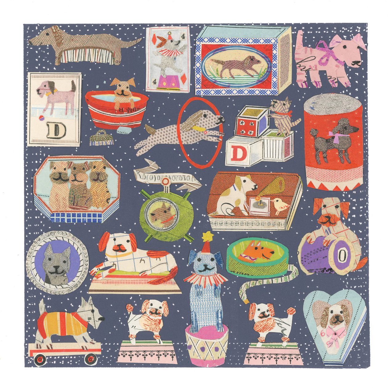 D Is For Dog, 2022（切り絵のコラージュ） 作： サラバトル
