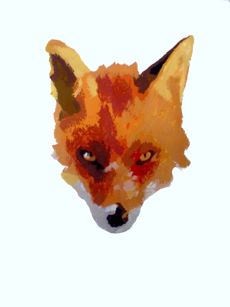 Fox face, 2013 (モノプリント、インク使用) 作： サラ・トンプソン-エンゲルス