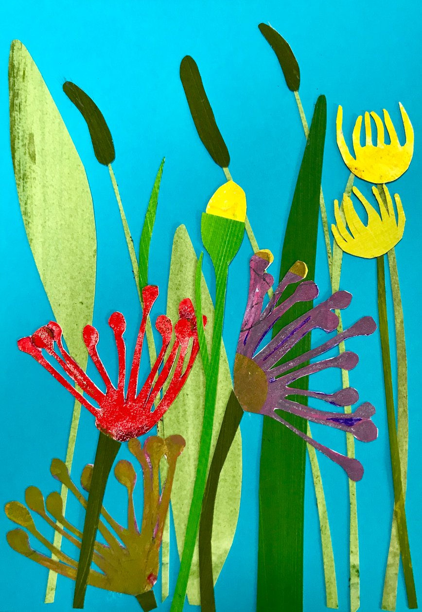 花と草,2019（コラージュ 作： サラ・トンプソン-エンゲルス