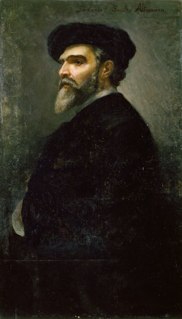 サヴェリオ・フランチェスコ・アルタムラ（1822-1897）の自画像、油彩・キャンバス 作： サベトリオ・アルタムラ