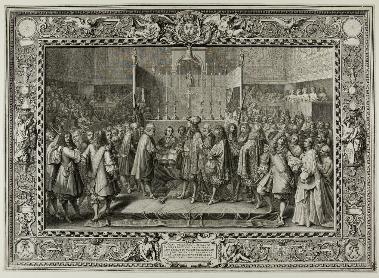 1663年、フランスとスイスの同盟が更新される 作： セバスチャン・ルクレール長老
