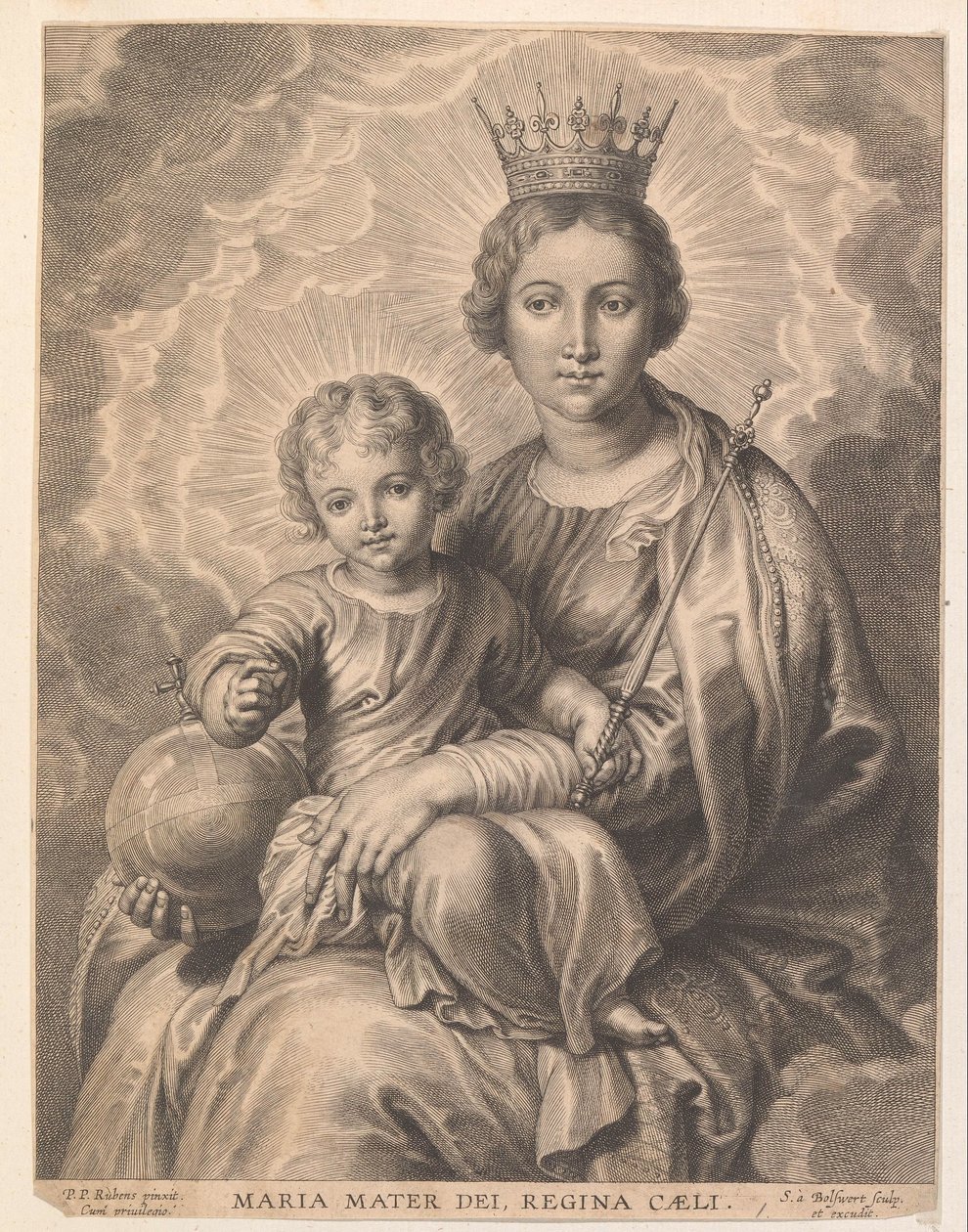 メアリーと子供と地球儀 Maria mater dei, regina caeli (オブジェクトのタイトル) 作： アダムスを叱る。ボル値
