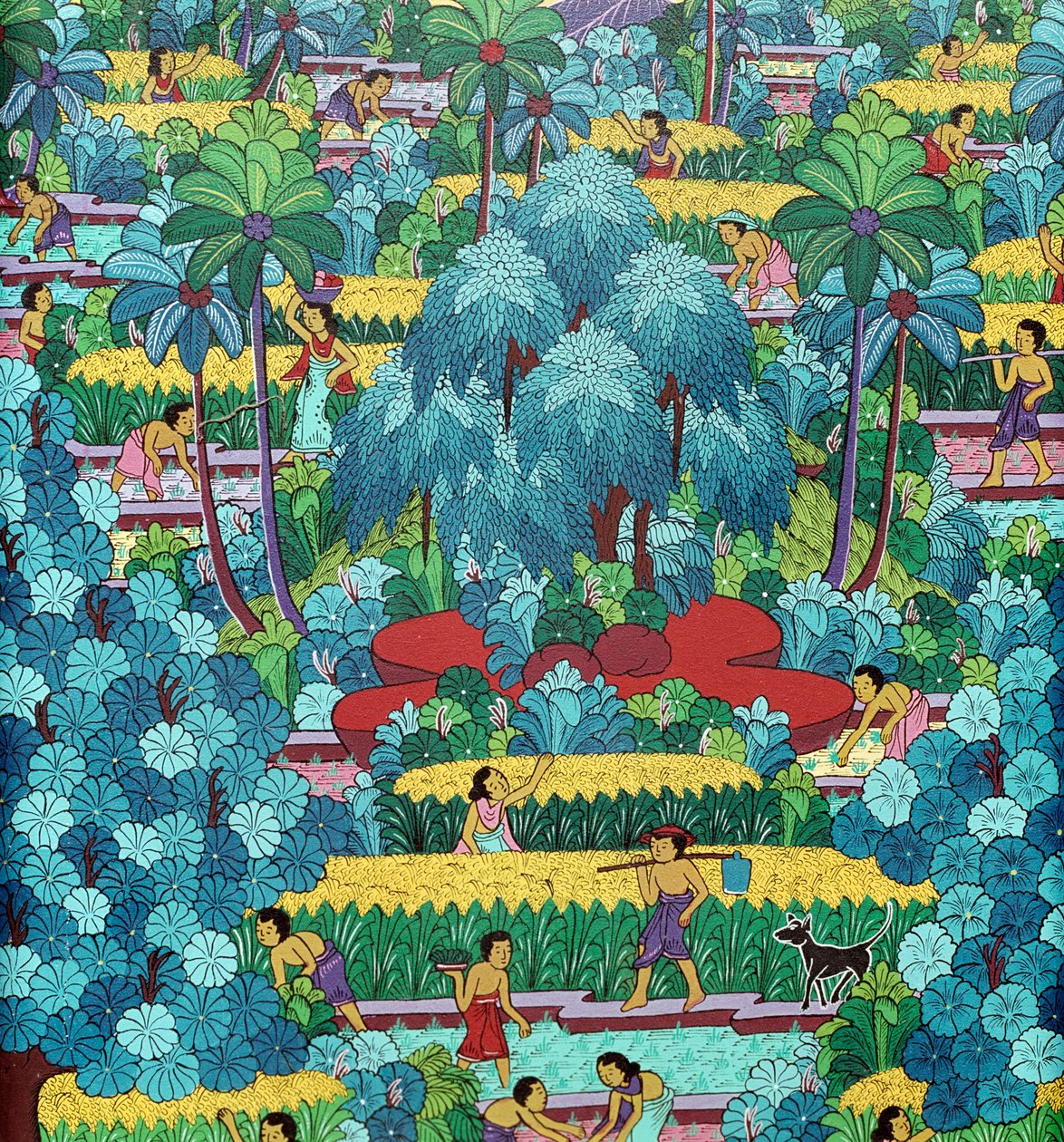 伝統的なバリの素朴画 インドネシア 20世紀 作： バリニーズスクール