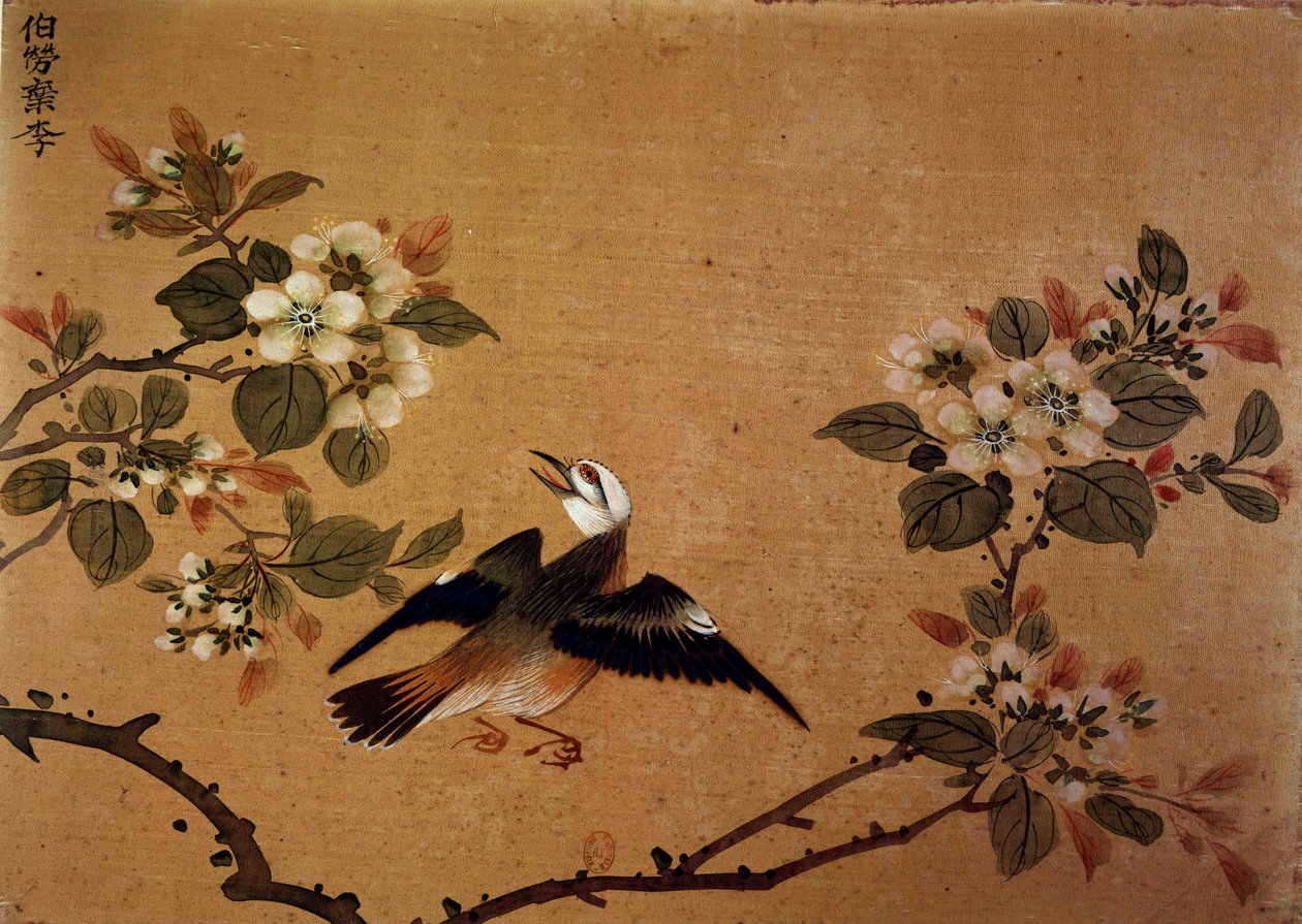 掛け軸 おしゃれ 水墨画 花鳥図 四季花鳥画 壁掛け 中国絵画