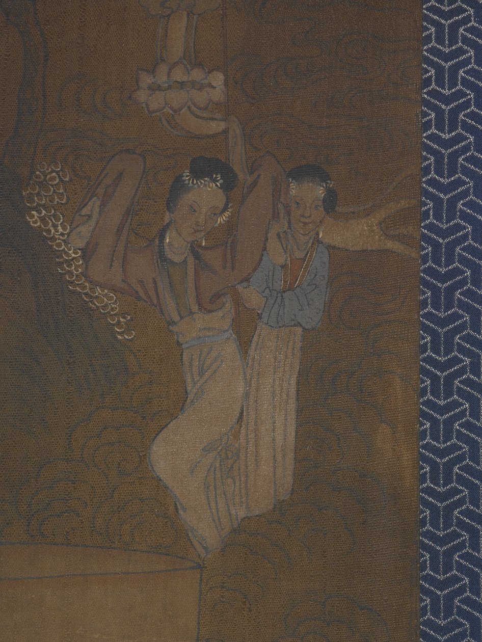 行列の5人の女性（シルクにインクと色） 作： 学校の中国語