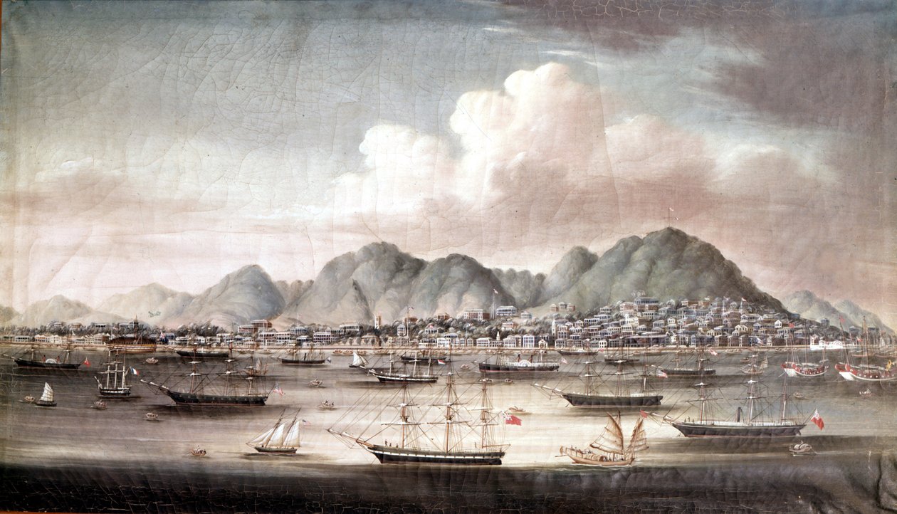 香港の港、19世紀後半、匿名の中国絵画。