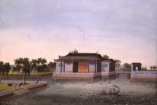 水の庭」1820年～40年頃（紙に水彩画 作： 学校の中国語