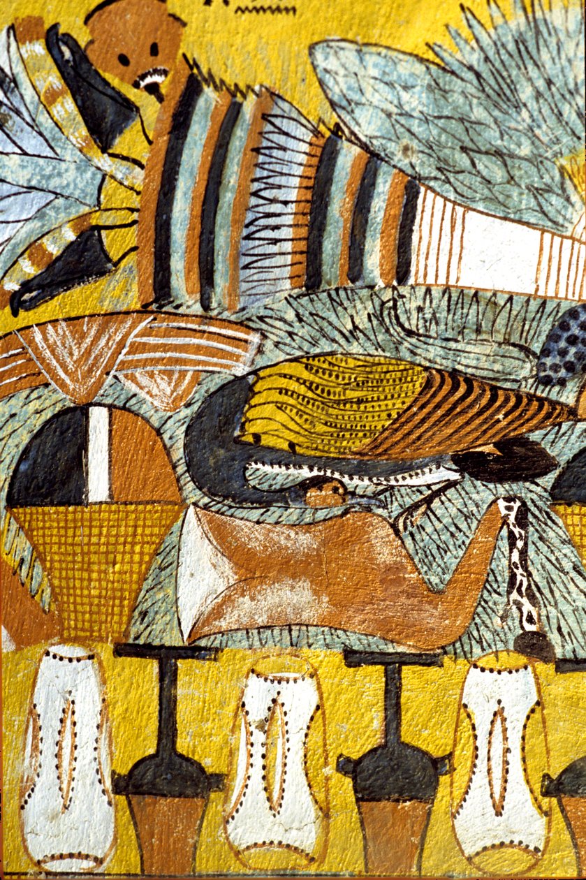 古代エジプト、壁画 セネデムの墓、デイル・エル・メディナ、テーベ、貴族の墓 作： 学校エジプト人