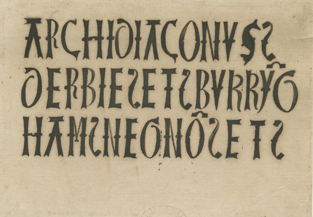 Barton under Needwood Church - inscriptions: ink facsimile, nd [?18 cent] (drawing) 作： 学校英語